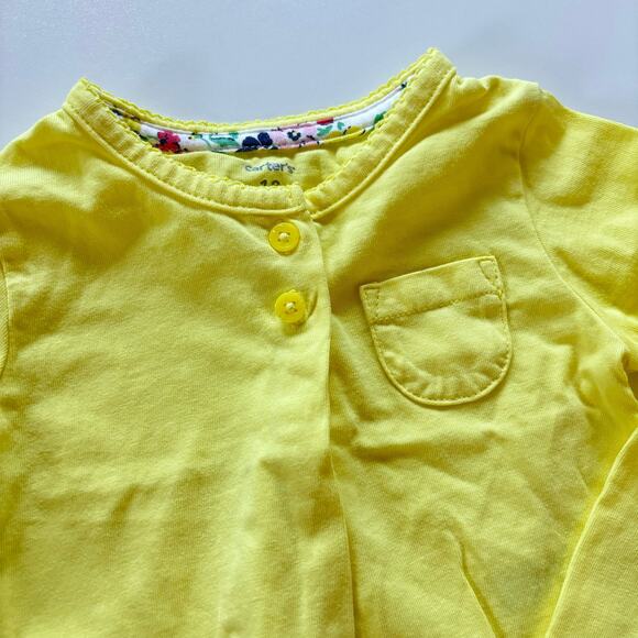 Carter's Girls 18 Month Dress and Cardigan Sweater Yellow Floral Outfit - Picture 5 of 7